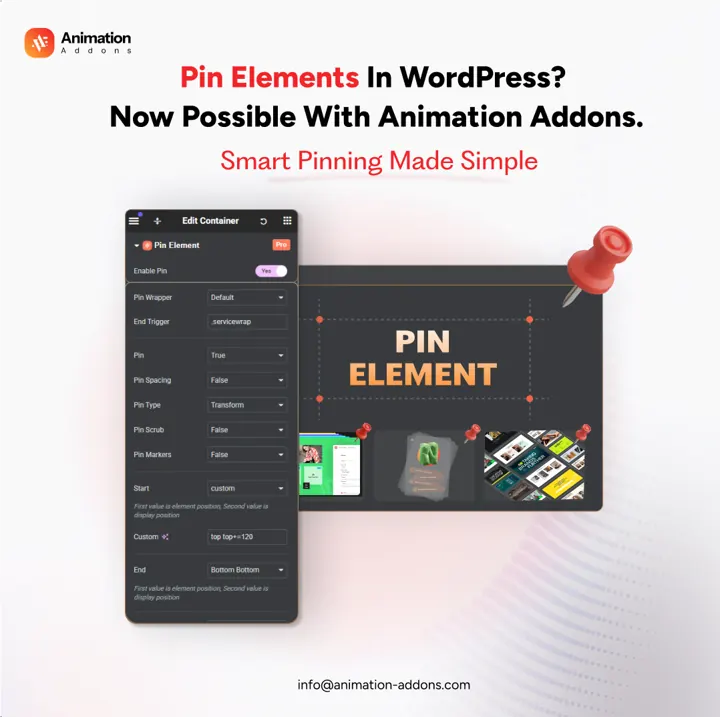 Pin Elements in WordPress